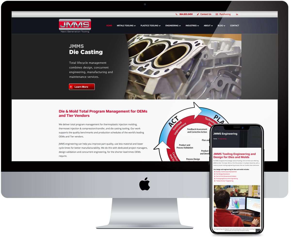 JMMS Responsive Website Design - Manufacturing